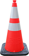 28" Cone w/(1) 4" Reflective Collar (ON) #16028-HI4WB-10 for sale